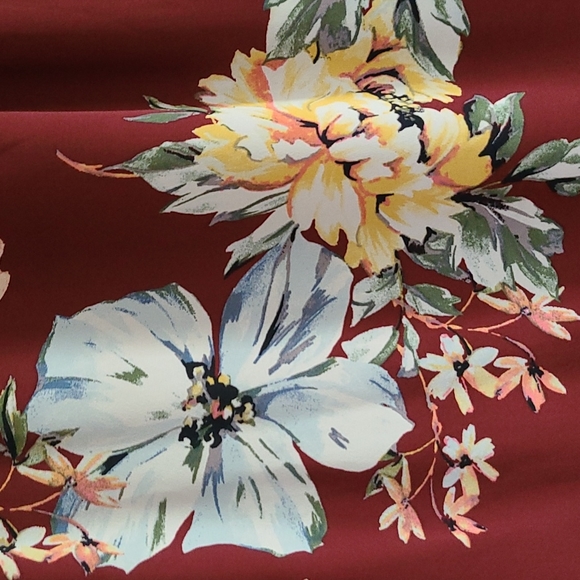 Van Heusen red floral top three quarter sleeve L - Picture 4 of 6